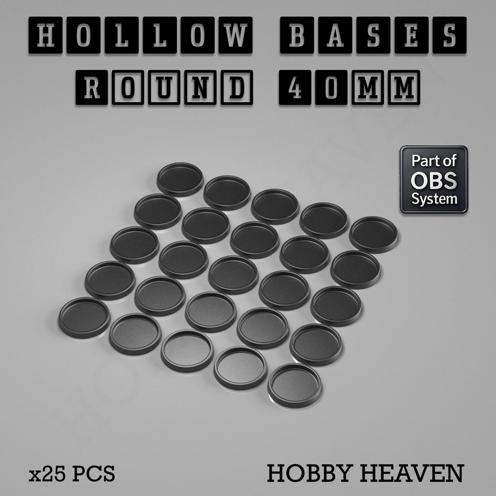 Hollow Bases Range  - Wargaming 3d Printed Bases (OBS System)
