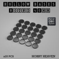 Hollow Bases Range  - Wargaming 3d Printed Bases (OBS System)
