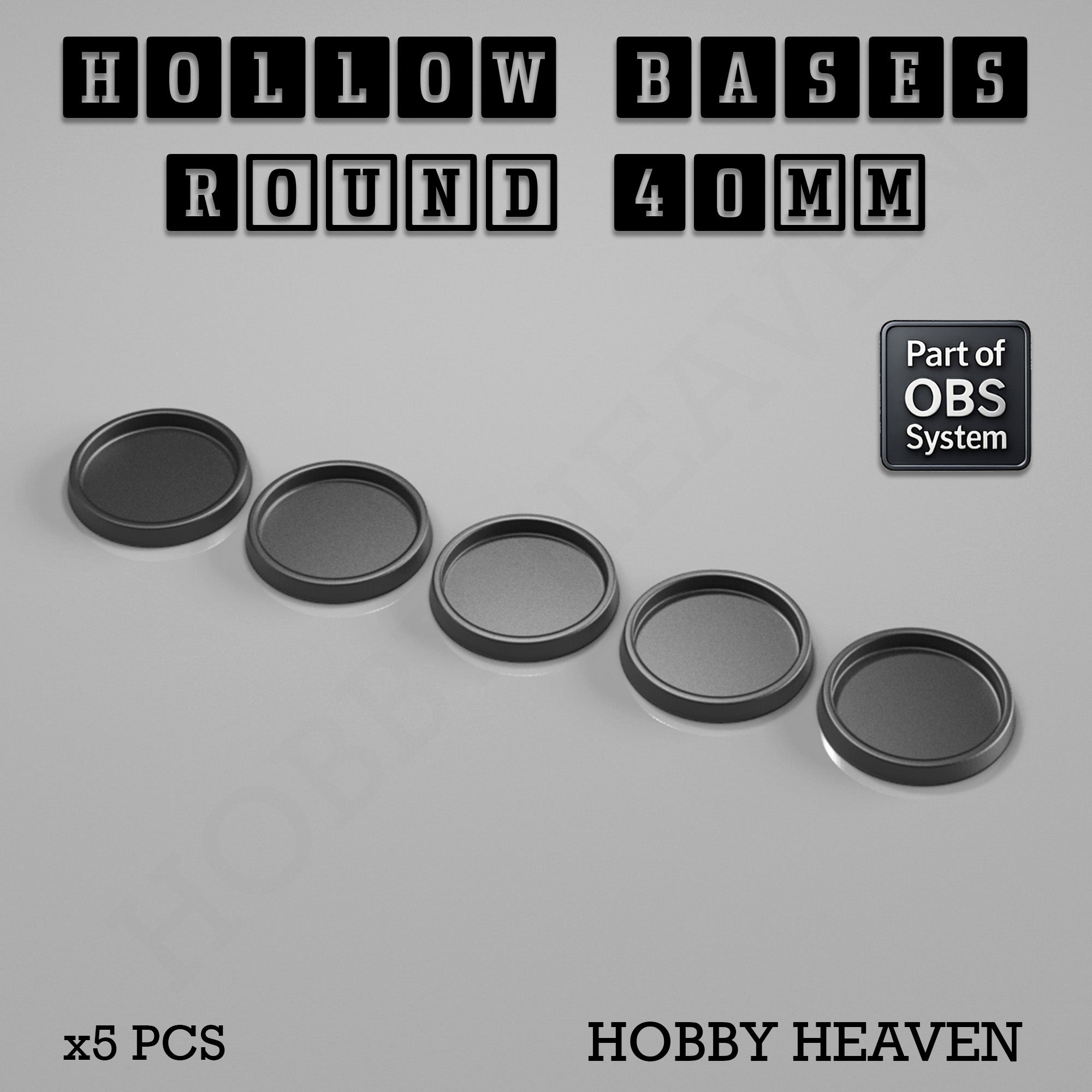 Hollow Bases Range  - Wargaming 3d Printed Bases (OBS System)