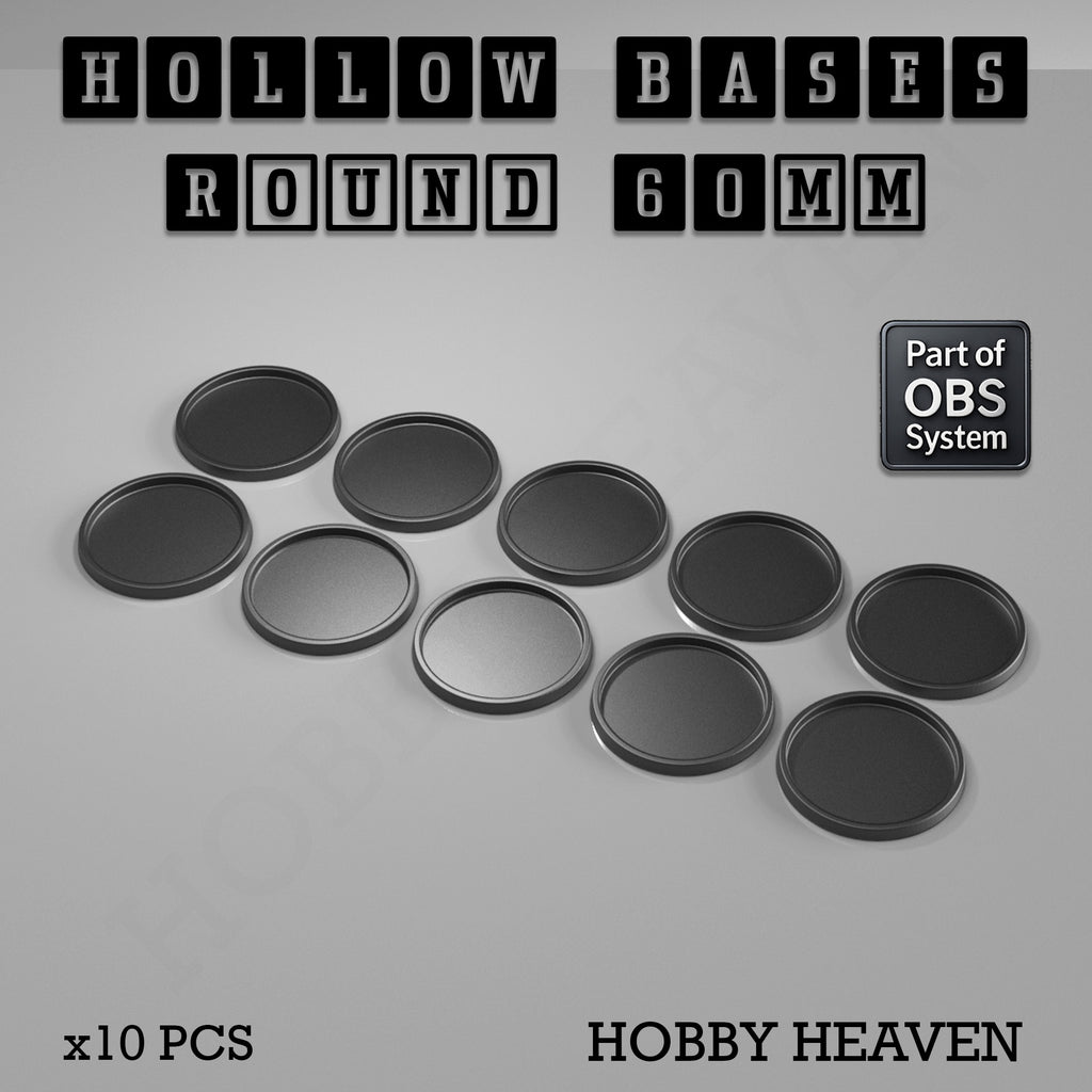 Hollow Bases Range  - Wargaming 3d Printed Bases (OBS System)