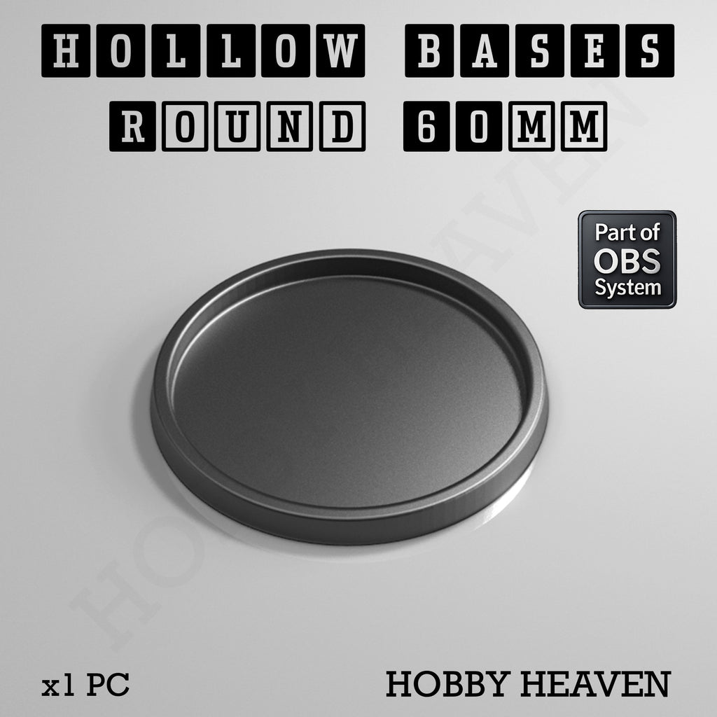Hollow Bases Range  - Wargaming 3d Printed Bases (OBS System)
