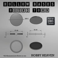 Hollow Bases Range  - Wargaming 3d Printed Bases (OBS System)

