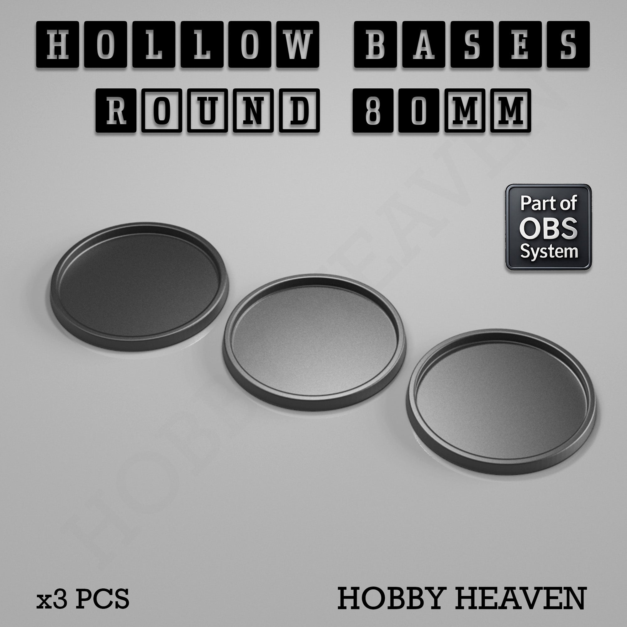 Hollow Bases Range  - Wargaming 3d Printed Bases (OBS System)