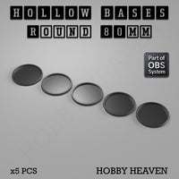 Hollow Bases Range  - Wargaming 3d Printed Bases (OBS System)
