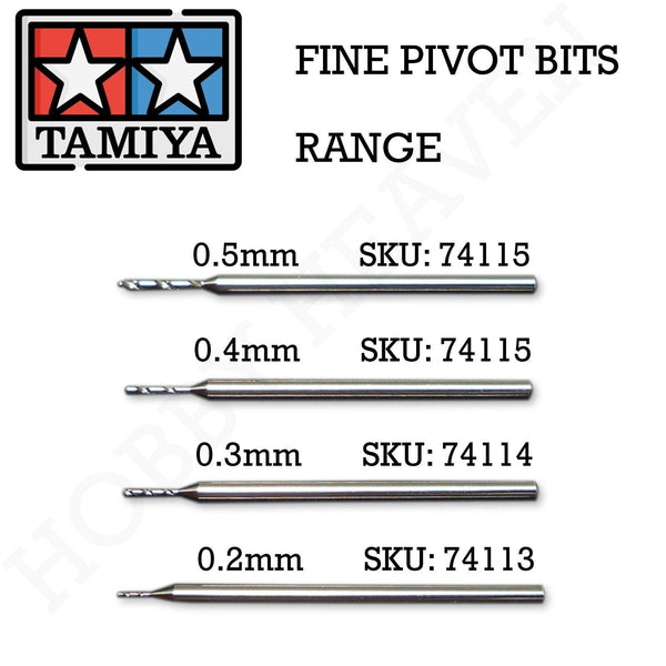 Tamiya Fine Pivot Bits Full Range 0.2 to 0.5mm - Hobby Heaven