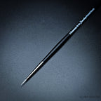 Rosemary & Co Snowdrop size 0 short handle, full length view with white taklon pointed round head