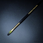 Rosemary & Co Evergreen Filbert size 1 short handle full brush - Hobby Heaven