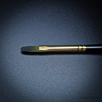 Rosemary & Co Evergreen Filbert size 1 short handle head close-up - Hobby Heaven