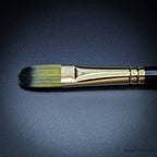 Rosemary & Co Evergreen Filbert size 10 short handle head close-up - Hobby Heaven