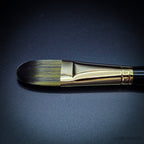 Rosemary & Co Evergreen Filbert size 14 short handle head close-up - Hobby Heaven