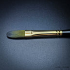 Rosemary & Co Evergreen Filbert size 5 short handle head close-up - Hobby Heaven