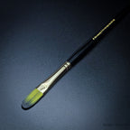 Rosemary & Co Evergreen Filbert size 6 short handle full brush - Hobby Heaven