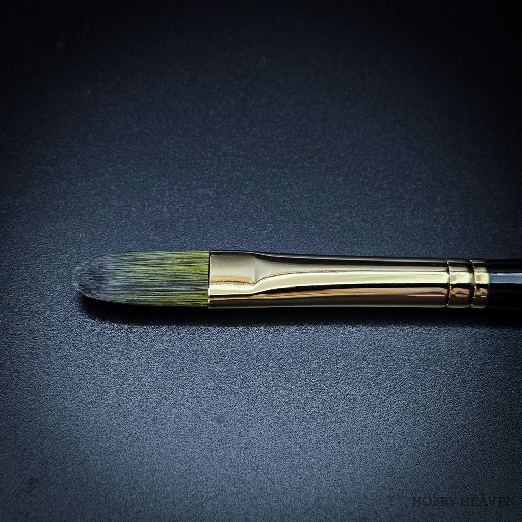 Rosemary & Co Evergreen Filbert size 6 short handle head close-up - Hobby Heaven