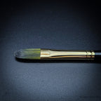 Rosemary & Co Evergreen Filbert size 6 short handle head close-up - Hobby Heaven