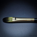 Rosemary & Co Evergreen Filbert size 8 short handle head close-up - Hobby Heaven