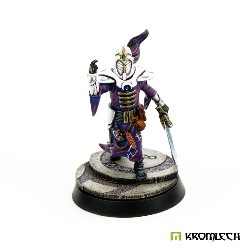 Painted Sindari miniature on a Sindari base topper, shown for scale (miniature not included)