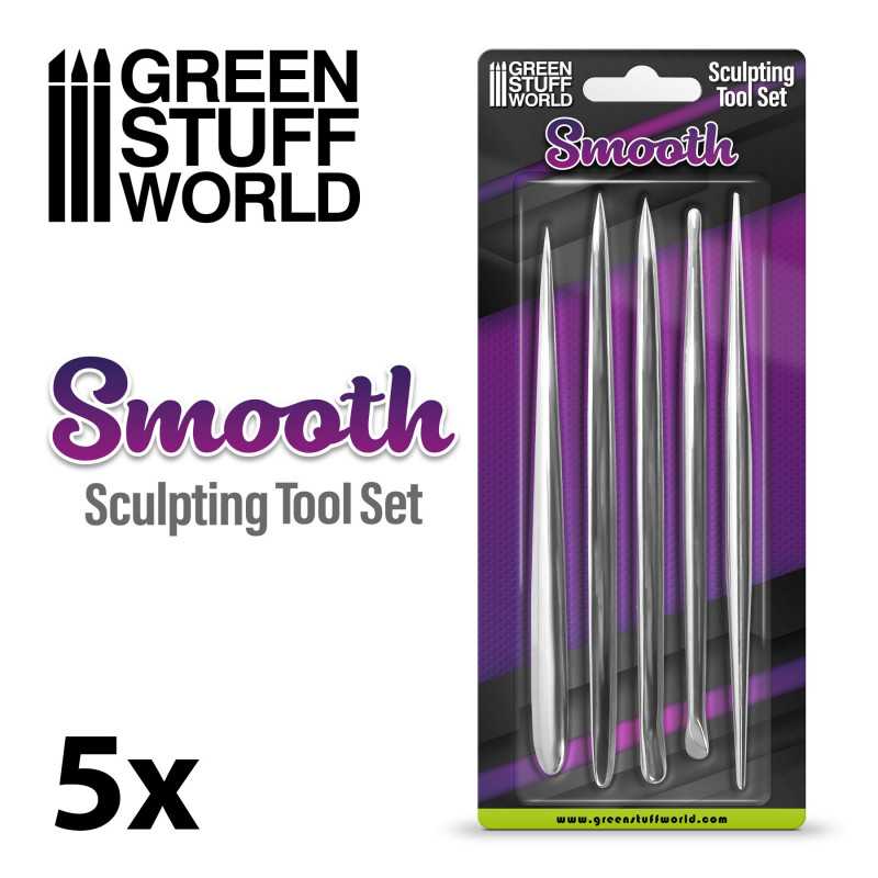 Green Stuff World 5x Smooth Sculpting Tool Set in retail packaging