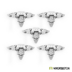 The five Sons of Thor Backpacks as unpainted pale resin