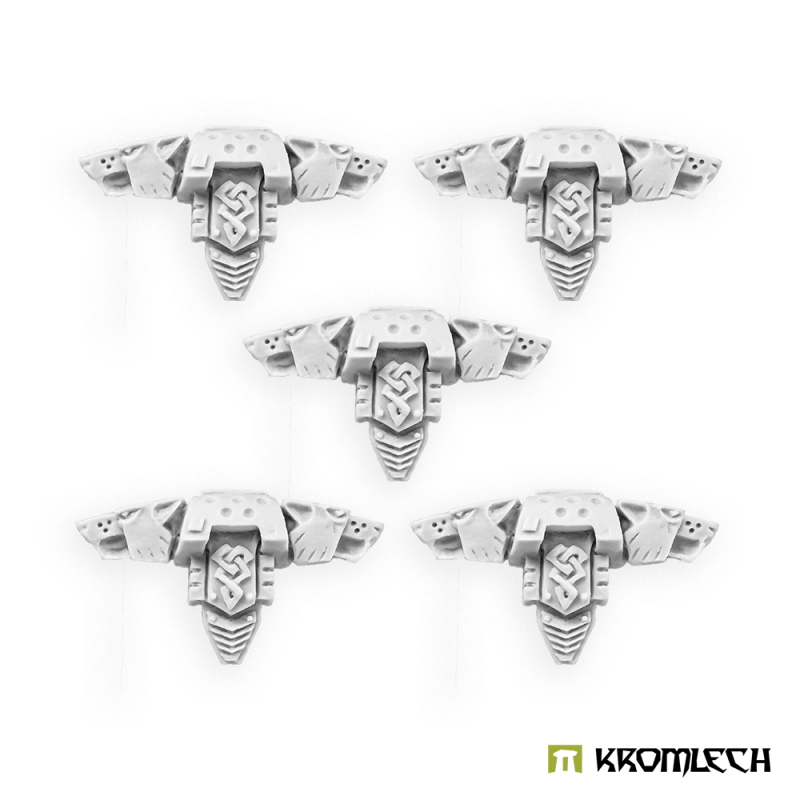 The five Sons of Thor Backpacks as unpainted pale resin