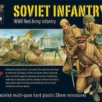 Soviet Infantry Plastic Box Set packaging featuring 40 miniatures for historical wargaming.