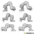 Kromlech Legionaries Bionic Kneeling Legs unpainted resin: six kneeling leg sets in three poses, two of each