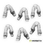 The six running leg sets in unpainted resin, banded plates and knee guards