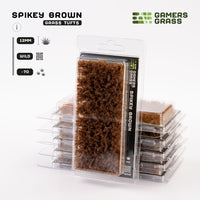 Gamers Grass Spikey Brown 12mm - Wild Tufts packaging, featuring dramatic dried and burned vegetation imagery
