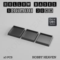 Hollow Bases Range  - Wargaming 3d Printed Bases (OBS System)
