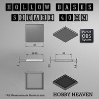 Hollow Bases Range  - Wargaming 3d Printed Bases (OBS System)
