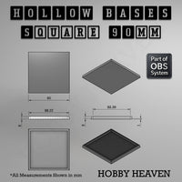 Hollow Bases Range  - Wargaming 3d Printed Bases (OBS System)
