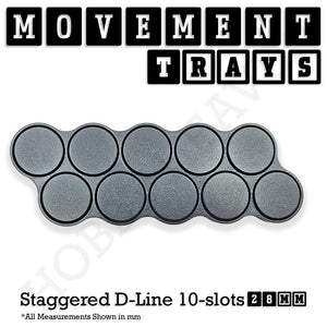 28mm Movement Trays for Tabletop Games | Warhammer Compatible | Full Range