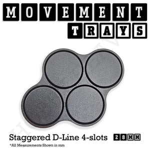 28mm Movement Trays for Tabletop Games | Warhammer Compatible | Full Range