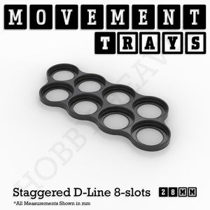 28mm Movement Trays for Tabletop Games | Warhammer Compatible | Full Range