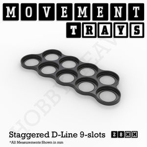 28mm Movement Trays for Tabletop Games | Warhammer Compatible | Full Range