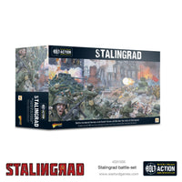 Bolt Action Stalingrad Battle Set featuring detailed miniatures, vehicles, and terrain pieces.
