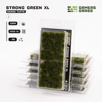 Gamers Grass Strong Green XL 12mm - Wild XL Tufts packaging, featuring lush rainforest and vibrant grassland imagery
