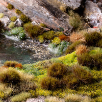 Atmospheric wetland diorama featuring Swamp XL 8mm - Wild XL Tufts, showcasing a realistic swamp scene with tall reeds, marshy grounds, and shadowy forest edges, demonstrating the product's effectiveness in creating immersive wetland environments
