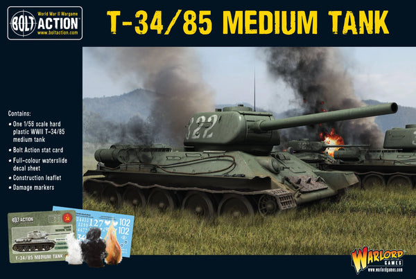 T-34/85 Soviet medium tank plastic box set for Bolt Action and Achtung Panzer!