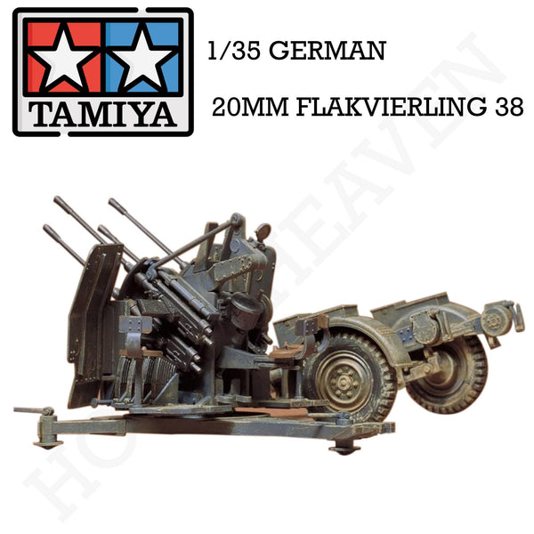 Tamiya 1/35 Scale German 2cm Flakvierling 38 Model Kit 35091 - Hobby Heaven