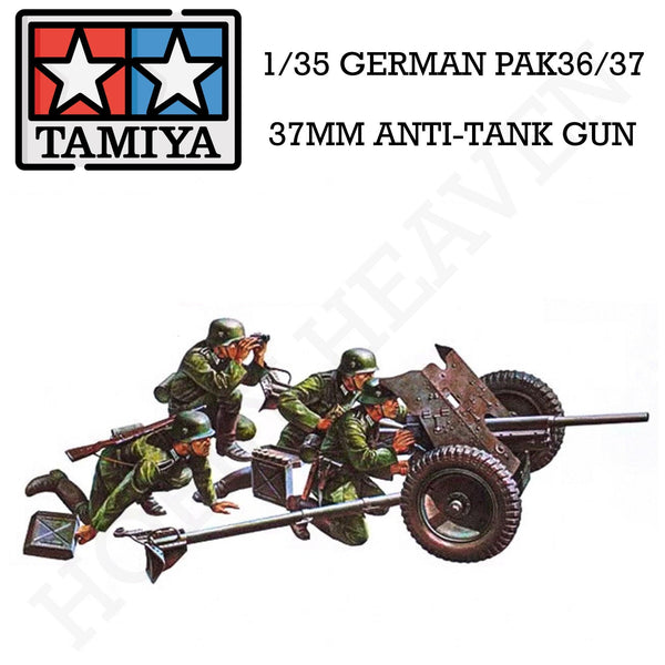 Tamiya 1/35 Scale German 37Mm Anti-Tank Model Kit 35035 - Hobby Heaven