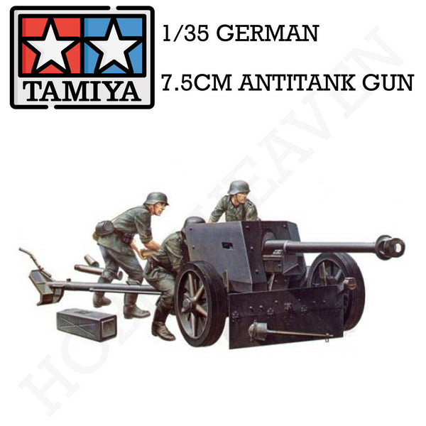 Tamiya 1/35 Scale German 7.5vm Antitank Gun (Pak40/L46) Model Kit 35047 - Hobby Heaven