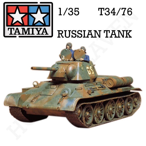 Tamiya 1/35 Scale T34/76 1943 Russian Tank Model Kit 35059 - Hobby Heaven