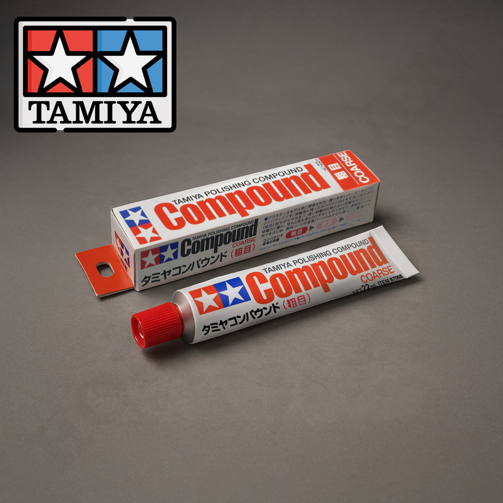 Tamiya 87068 Coarse Polishing Compound 22ml – scratch remover and step 1 of Tamiya’s 3-step model polishing system