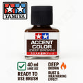Tamiya 87210 Accent Color Deep Brown 40ml – enamel wash z pędzelkiem do paneli, rdzy i weatheringu modeli