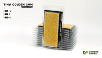 Gamers Grass Tiny Golden 1mm GGTT-GO blister pack showing golden yellow micro tufts on sheet
