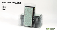 Gamers Grass Tiny Pale Teal 1mm GGTT-PT blister pack showing pale mint-teal micro tufts on sheet
