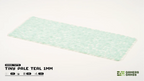 Gamers Grass Tiny Pale Teal 1mm full tuft sheet showing approximately 500 individual pale teal micro tufts