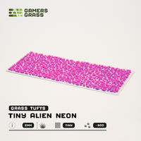 Sheet of 500 Tiny Tufts Alien Neon, displaying an array of ultra-small, luminescent blue and pink vegetation tufts
