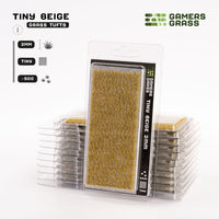 Gamers Grass Tiny Tufts Beige packaging, featuring sun-dried, arid micro-vegetation imagery
