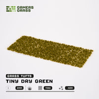 Sheet of 500 Tiny Tufts Dry Green, displaying an array of ultra-small, varied green vegetation tufts
